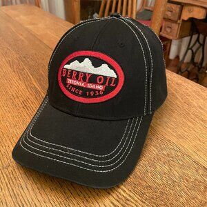 Men's Berry Oil (Tetonia, Idaho) Black Hook and Loop Baseball Hat Cap
